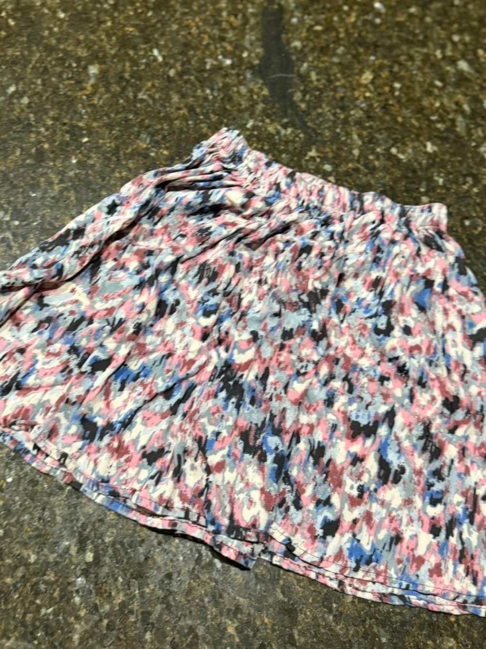 Abercrombie & Fitch Pink, Blue and Black Abstract Circle Skirt